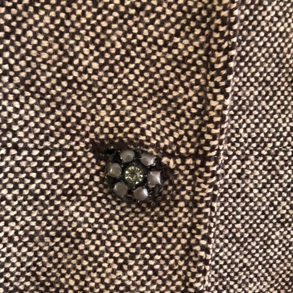 Classic Tweed Wool Blend Brown Blazer Size 13 Smart Set - Picture 11 of 13